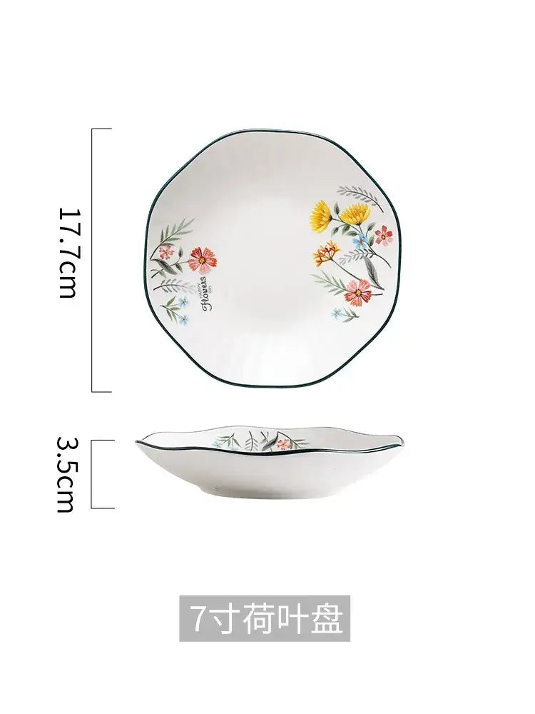 DecorBites™ Bone China Rice Noodles Bowl and Dinner Plate Set
