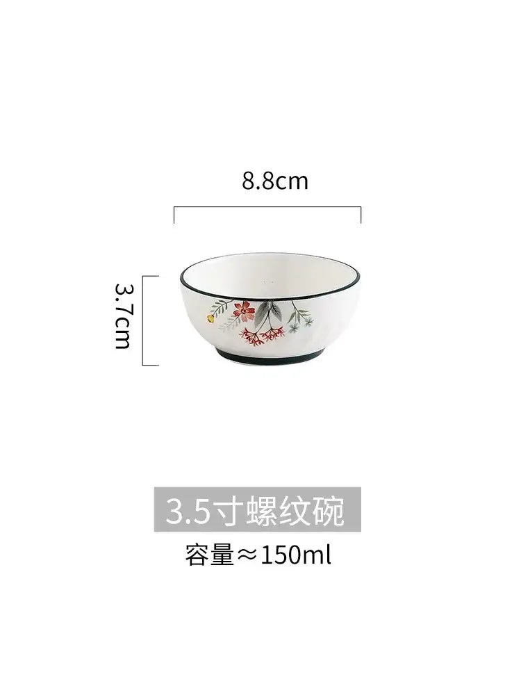 DecorBites™ Bone China Rice Noodles Bowl and Dinner Plate Set