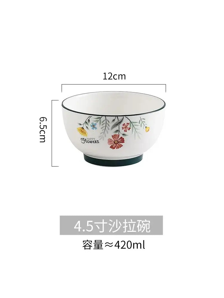 DecorBites™ Bone China Rice Noodles Bowl and Dinner Plate Set