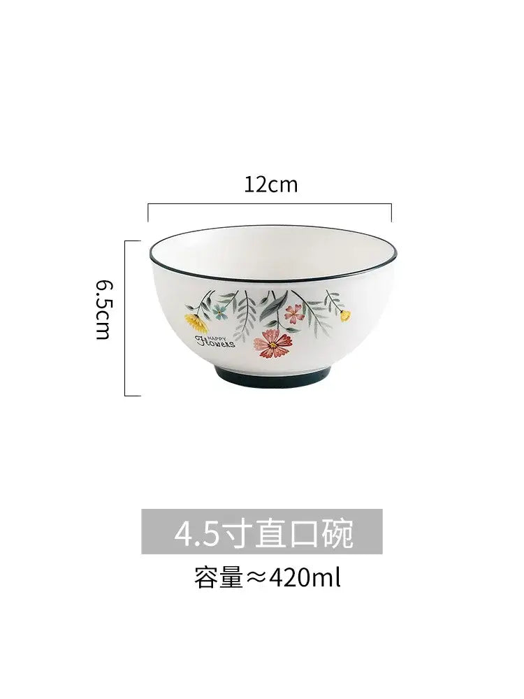 DecorBites™ Bone China Rice Noodles Bowl and Dinner Plate Set
