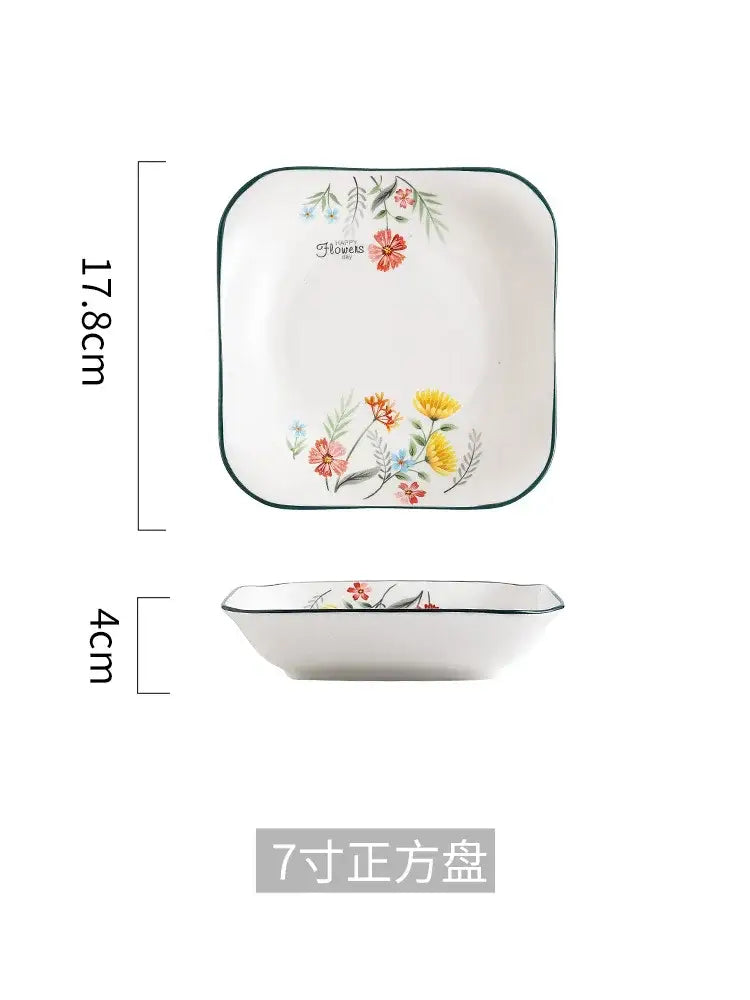 DecorBites™ Bone China Rice Noodles Bowl and Dinner Plate Set