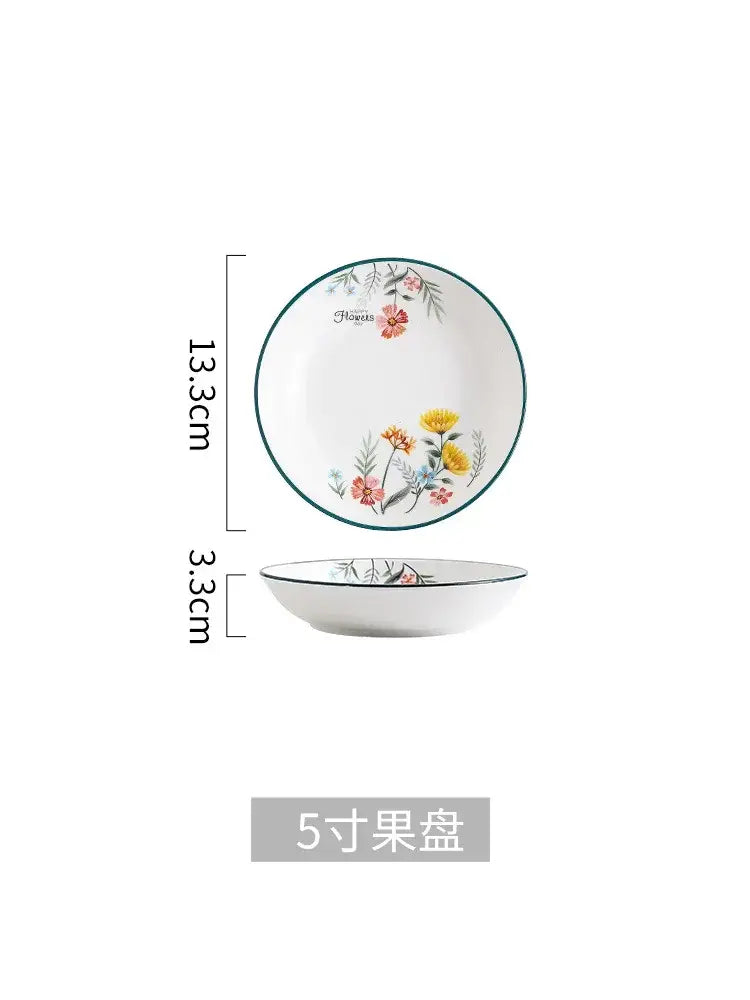 DecorBites™ Bone China Rice Noodles Bowl and Dinner Plate Set