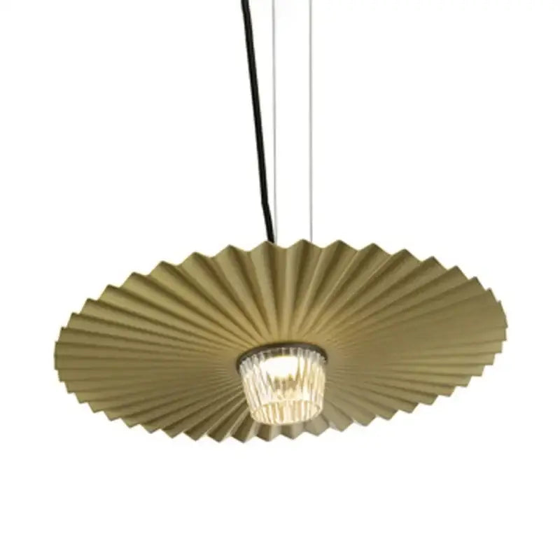 Decorbites boomerang wood black & cream pleated fan dining room lamp