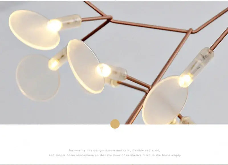 DecorBites™ Branch Design Nordic Chandelier - Rose Gold/Black