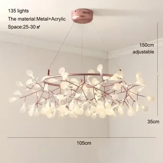 DecorBites™ Branch Design Nordic Chandelier - Rose Gold/Black