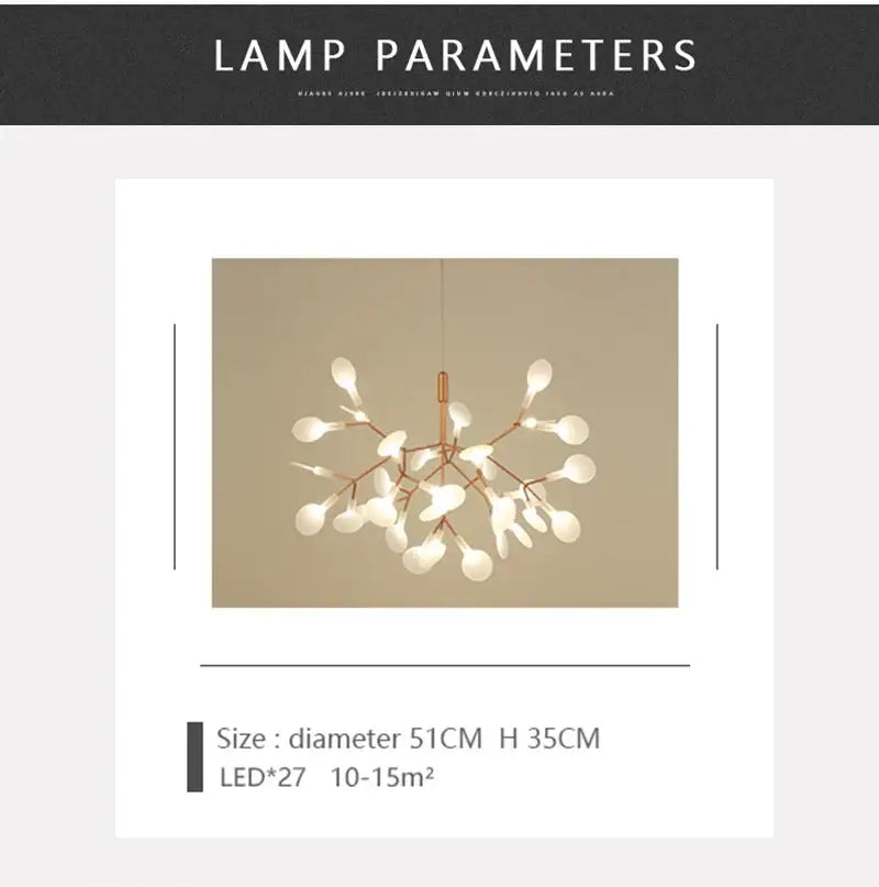 DecorBites™ Branch Design Nordic Chandelier - Rose Gold/Black