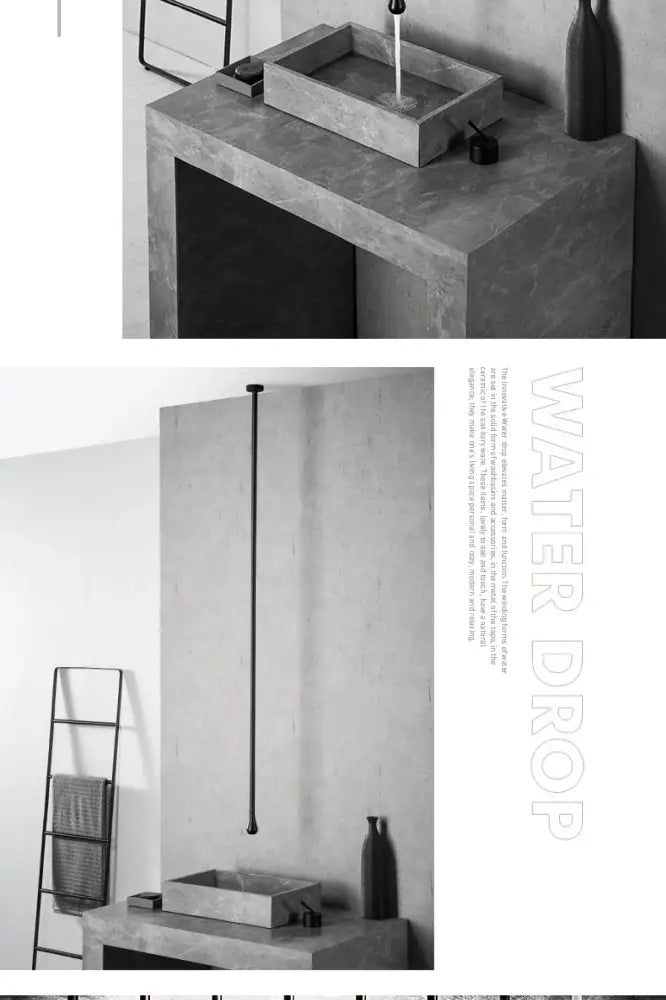 Robinet de salle de bain de luxe noir en laiton DecorBites™ - Monocommande