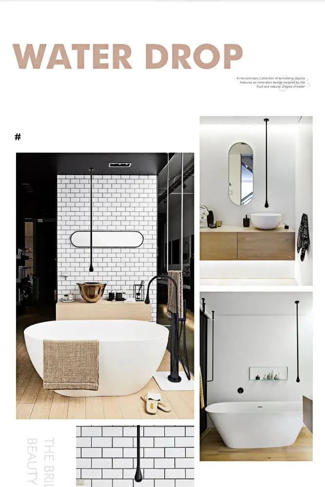 Robinet de salle de bain de luxe noir en laiton DecorBites™ - Monocommande