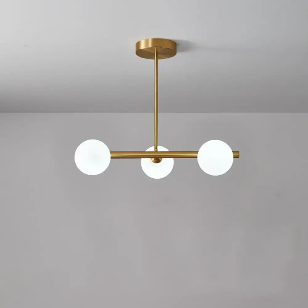 DecorBites™ Brass Island Pendant Light Fixture - Simplicity Ball Glass Dining Room Lighting Kit