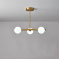 DecorBites™ Brass Island Pendant Light Fixture - Simplicity Ball Glass Dining Room Lighting Kit