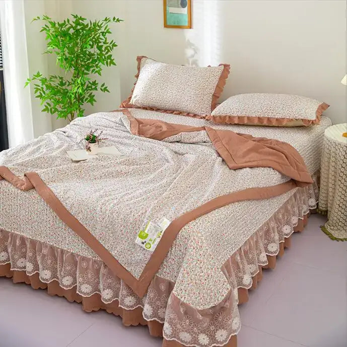 DecorBites™ Breathable Cotton Summer Bedding Set - 4 Pieces