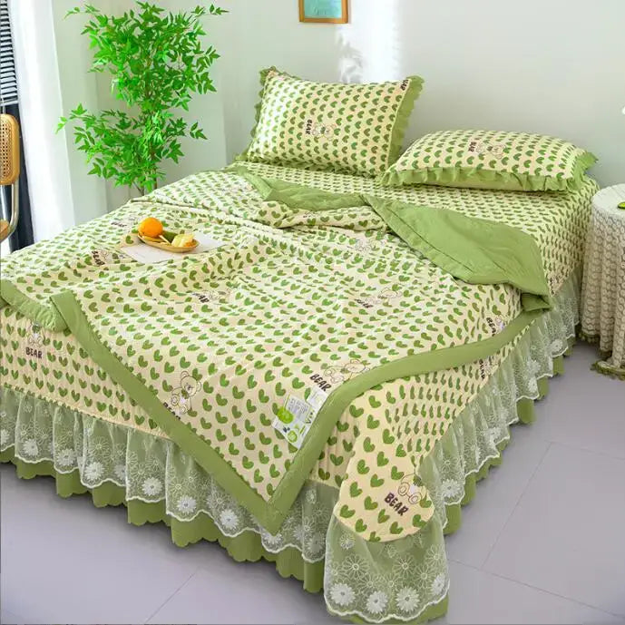 DecorBites™ Breathable Cotton Summer Bedding Set - 4 Pieces