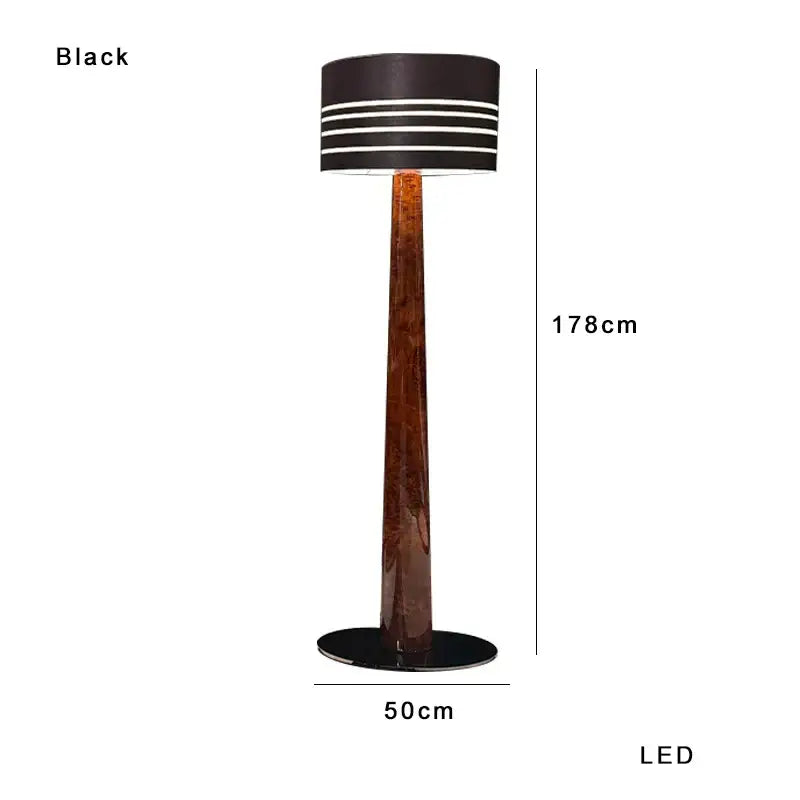 Decorbites brown leather wooden floor lamp for living room