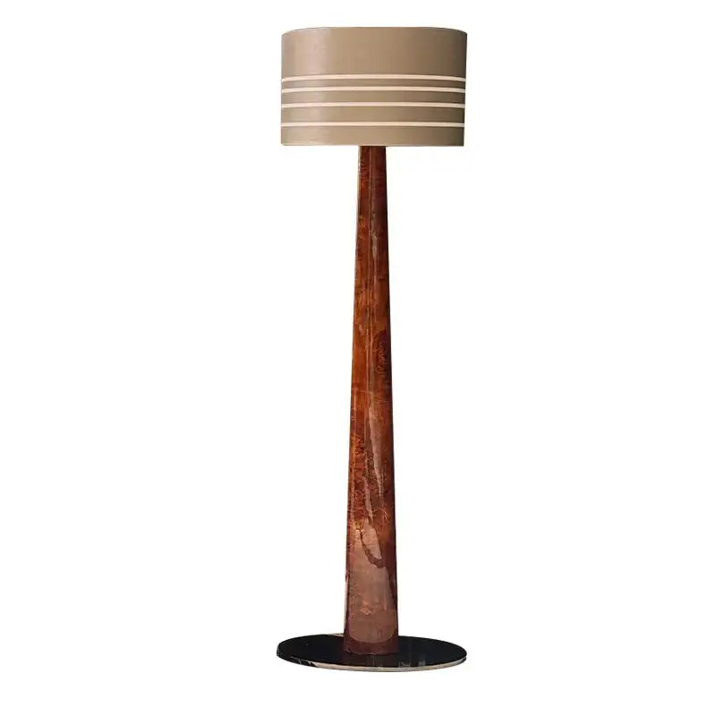 Decorbites brown leather wooden floor lamp for living room