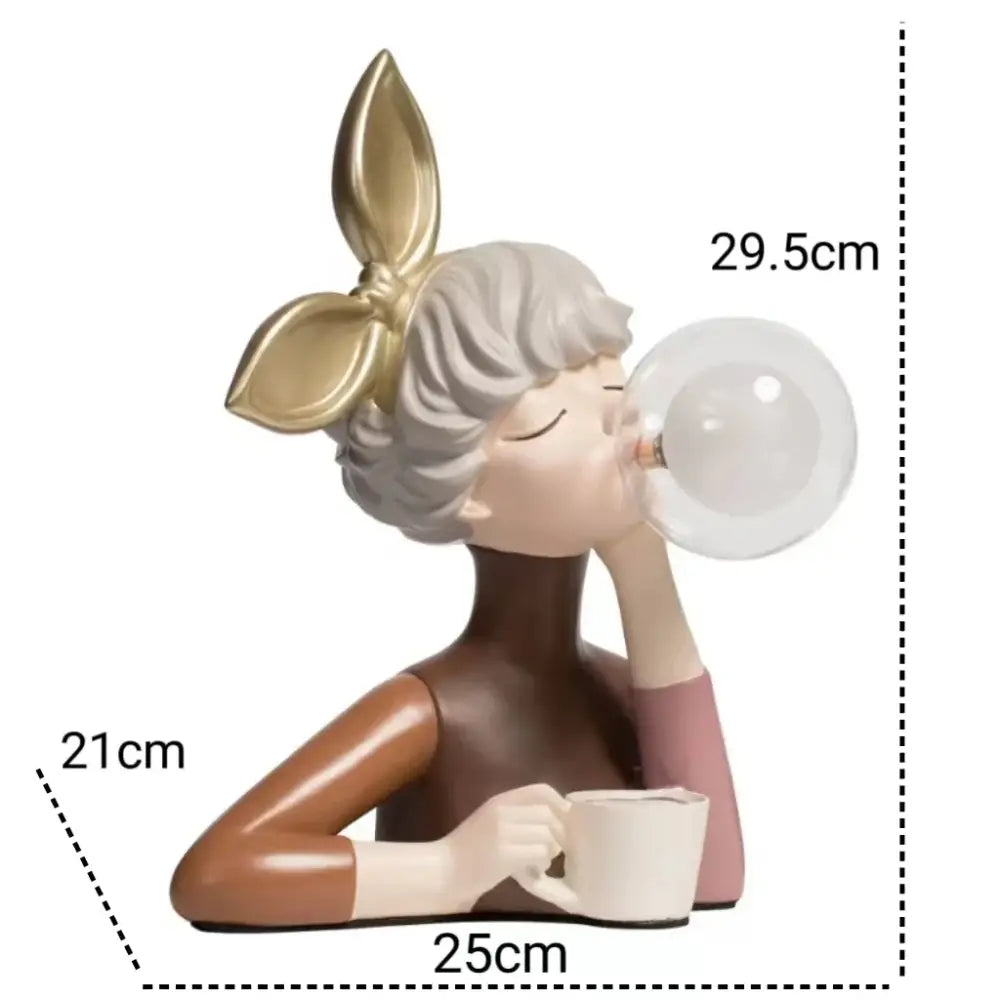 Decorbites bubble girl resin night light bedroom desk ornament