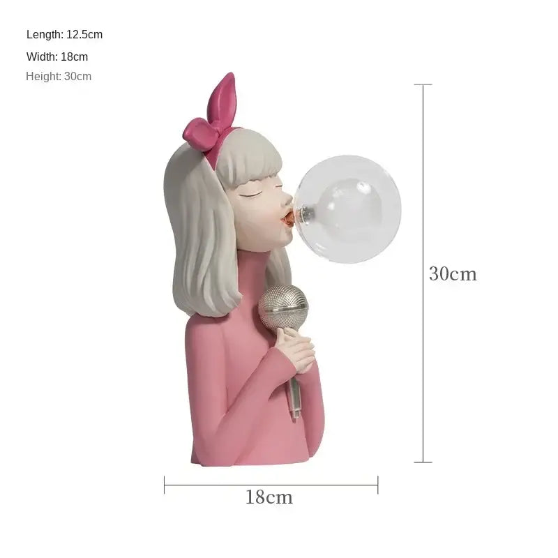 Decorbites bubble girl resin night light bedroom desk ornament