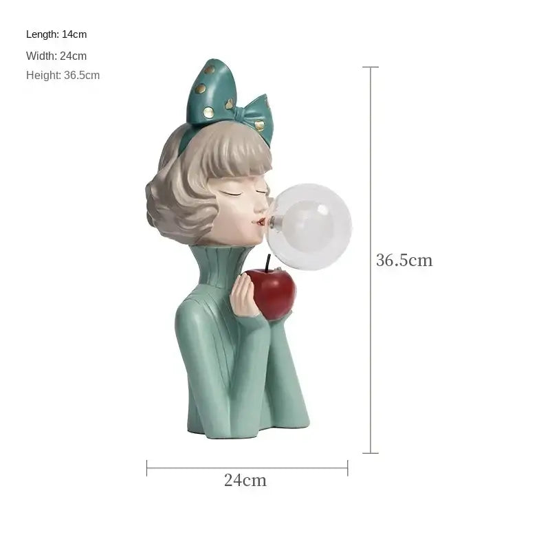 Decorbites bubble girl resin night light bedroom desk ornament
