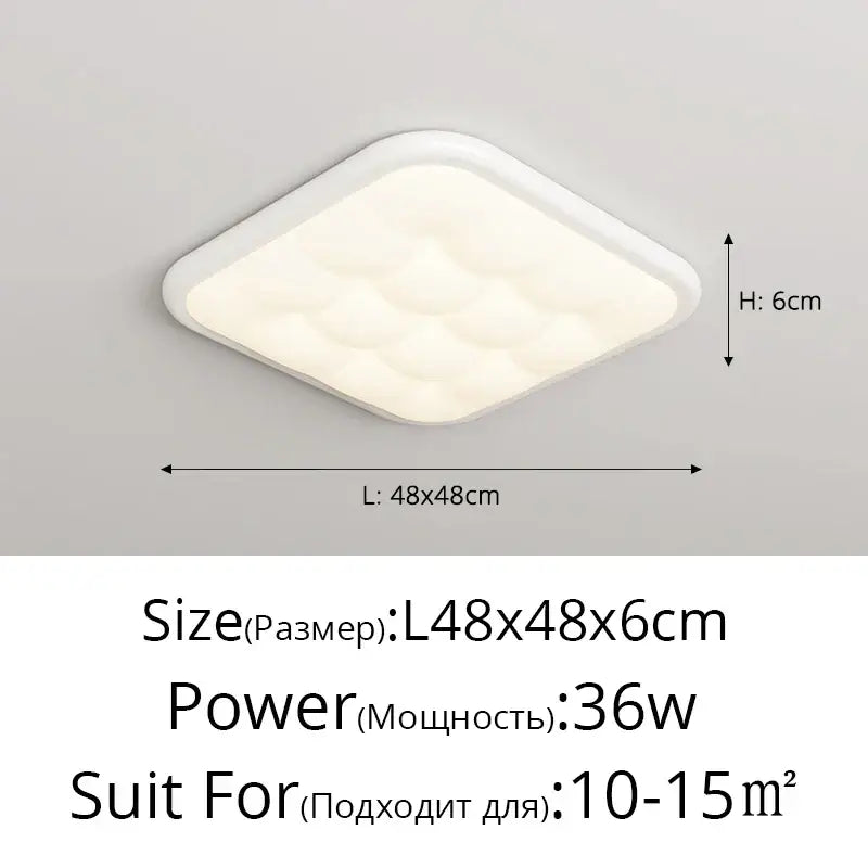 Decorbites bubble led rectangular quilted ceiling light living room