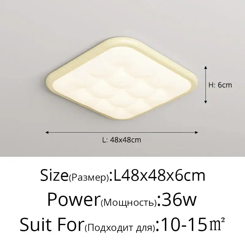 Decorbites bubble led rectangular quilted ceiling light living room
