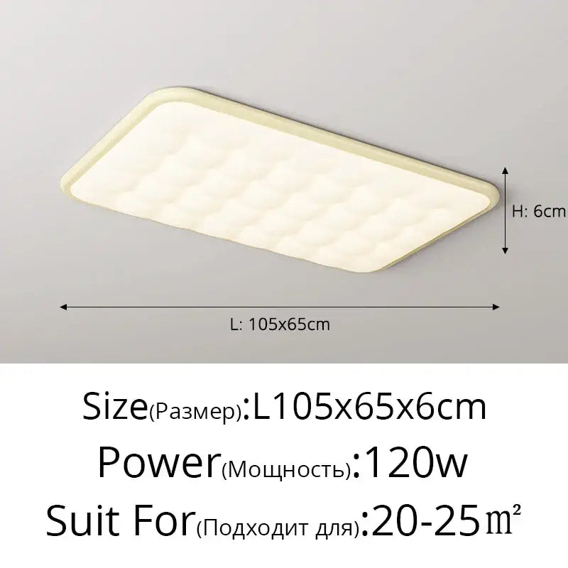 Decorbites bubble led rectangular quilted ceiling light living room