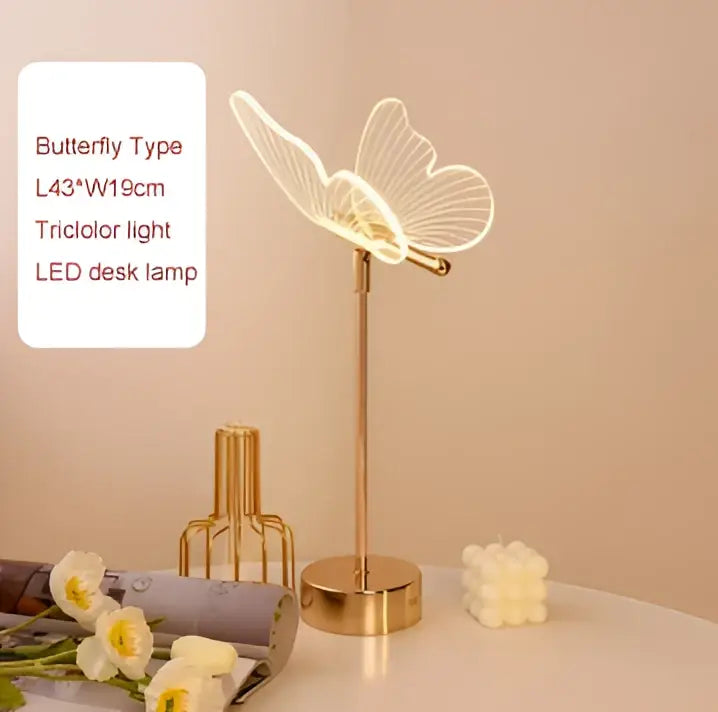 Decorbites butterfly gold acrylic led desk lamp for living room