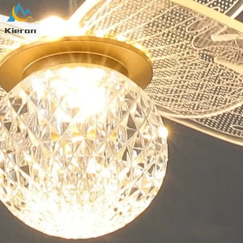 Decorbites butterfly led crystal pendant light for bedroom