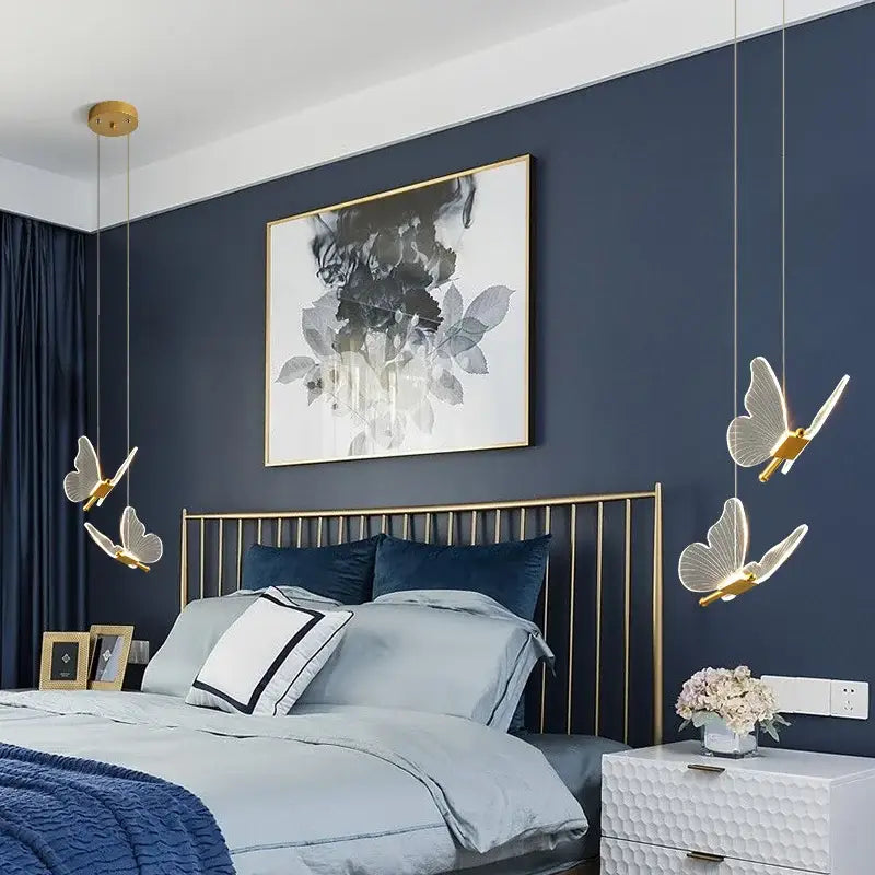 Decorbites ثريا معلقة على شكل فراشة ذهبية لغرفة الطعام