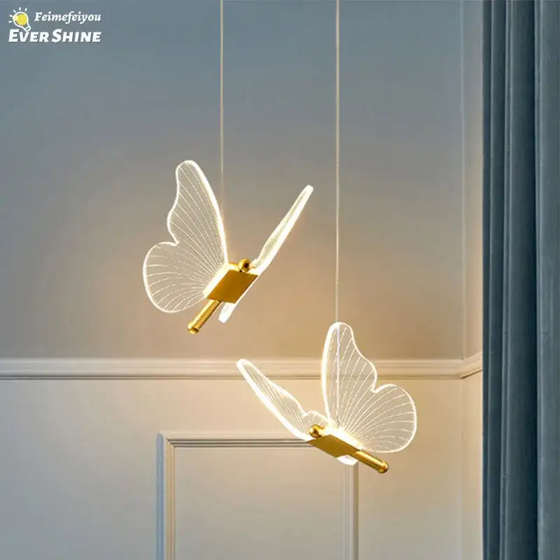 Decorbites ثريا معلقة على شكل فراشة ذهبية لغرفة الطعام