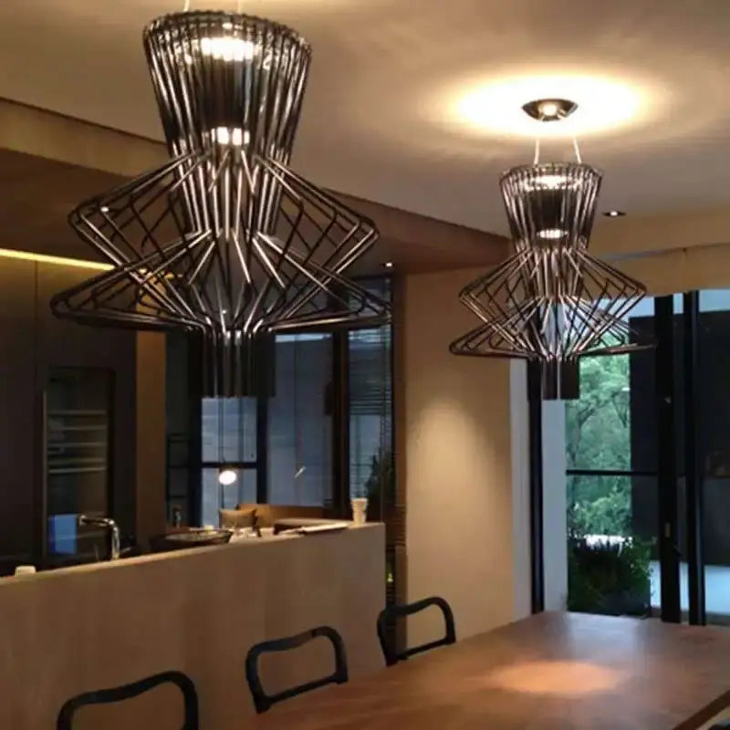 Decorbites cage industrial pendant lights – kitchen dining room wireframe
