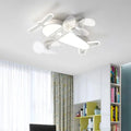 Decorbites cartoon aircraft fan light blue & yellow bedroom lamp
