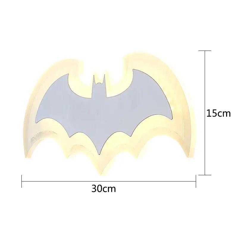Decorbites cartoon bat wall lamp warm yellow acrylic light bedroom