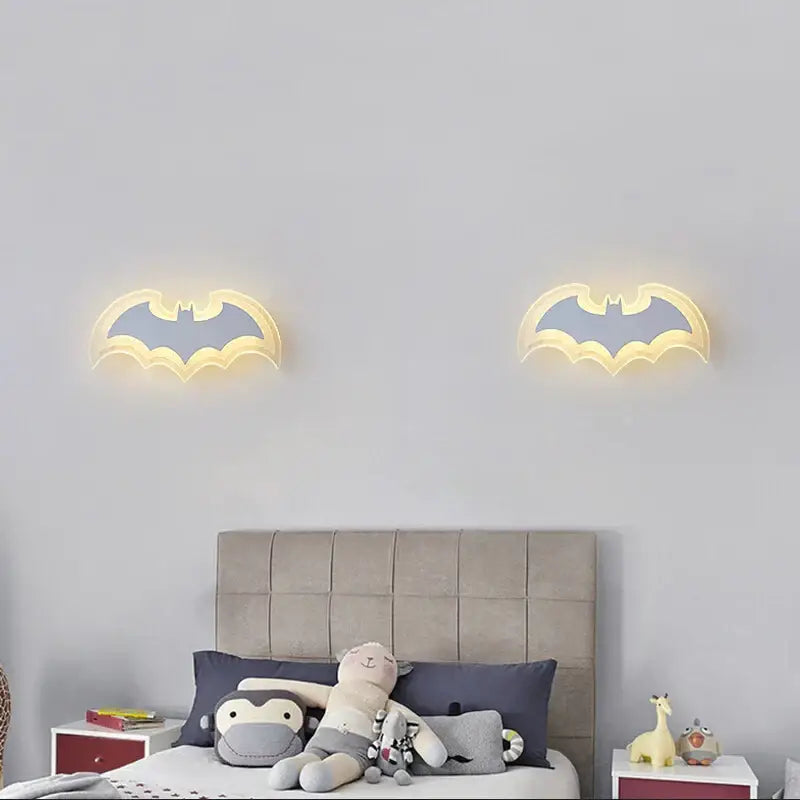 Decorbites cartoon bat wall lamp warm yellow acrylic light bedroom