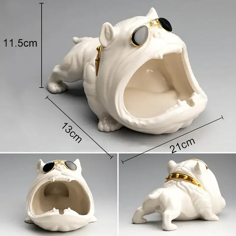 Decorbites cartoon dog ashtray black & gold living room resin decor