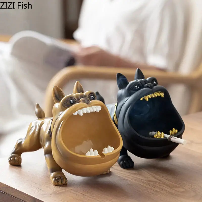 Decorbites cartoon dog ashtray black & gold living room resin decor