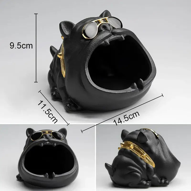 Decorbites cartoon dog ashtray black & gold living room resin decor