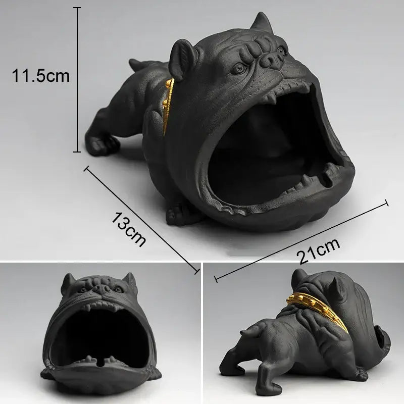 Decorbites cartoon dog ashtray black & gold living room resin decor