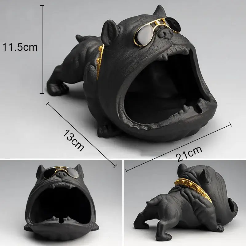 Decorbites cartoon dog ashtray black & gold living room resin decor