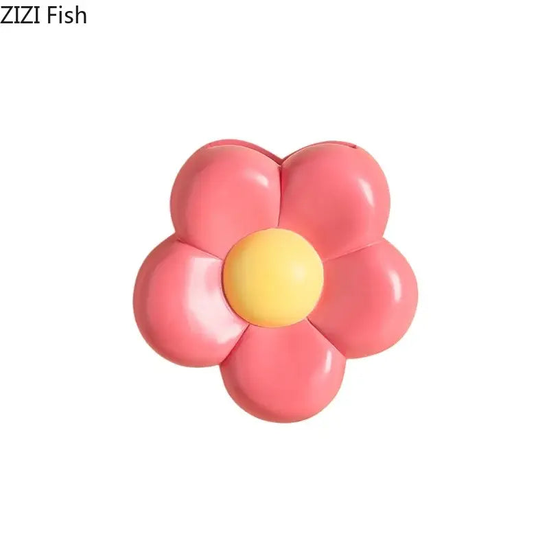Decorbites cartoon flower vase pink & yellow bedroom wall decor