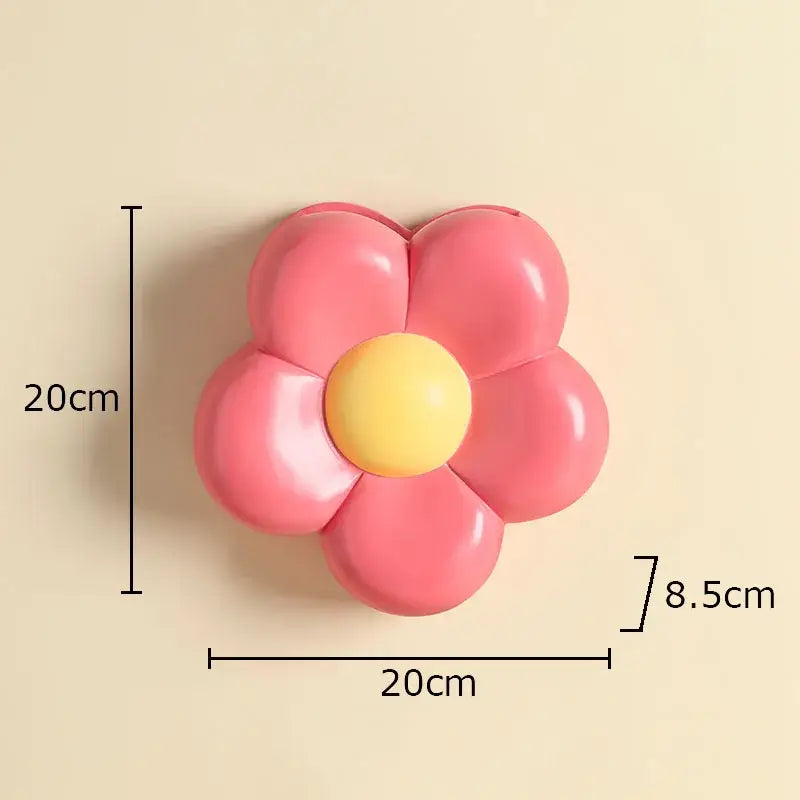Decorbites cartoon flower vase pink & yellow bedroom wall decor