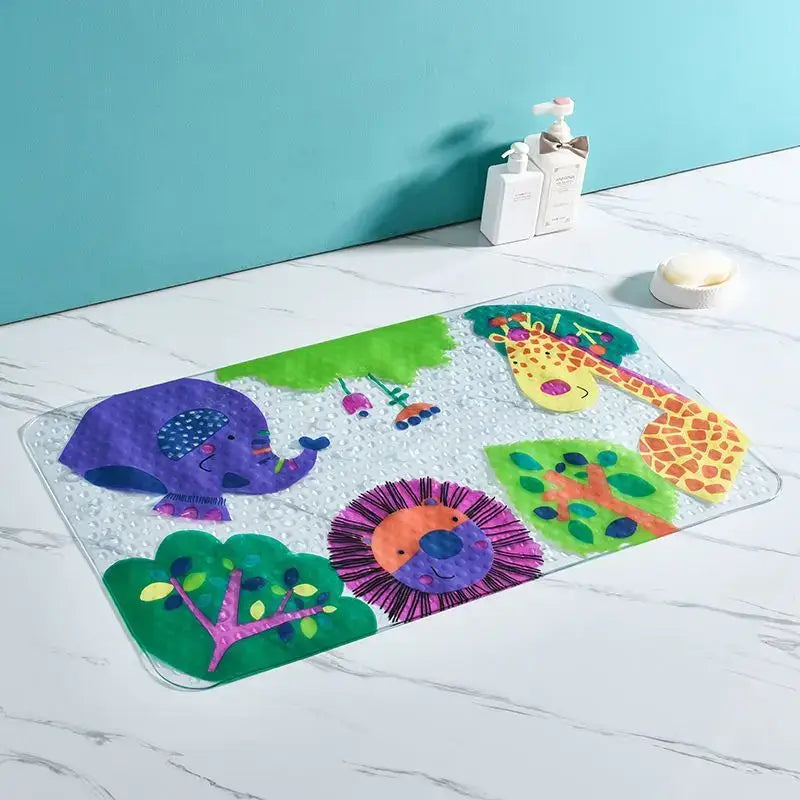 Decorbites cartoon non-slip sea creature bathroom mat for children