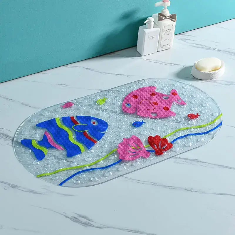 Decorbites cartoon non-slip sea creature bathroom mat for children