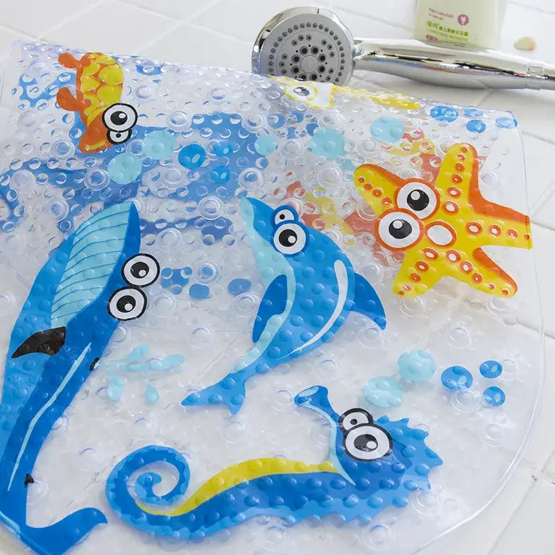 Decorbites cartoon non-slip sea creature bathroom mat for children
