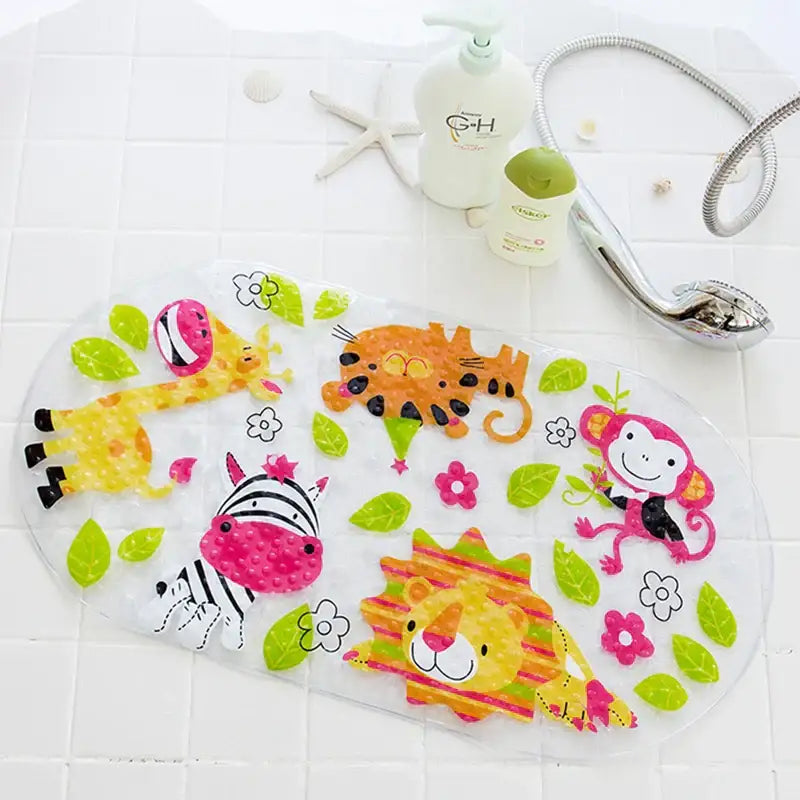 Decorbites cartoon non-slip sea creature bathroom mat for children