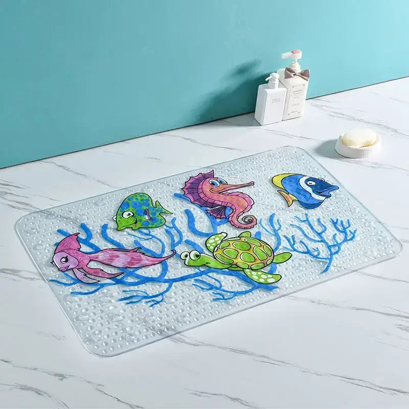 Decorbites cartoon non-slip sea creature bathroom mat for children