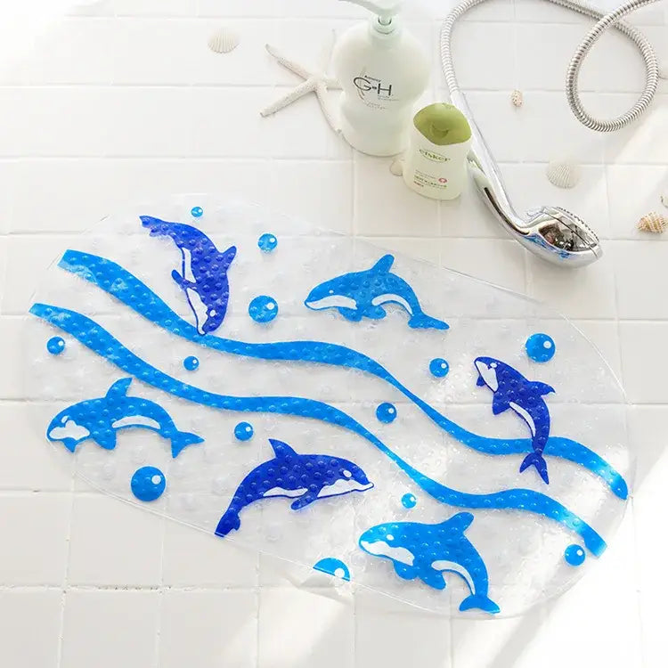Decorbites cartoon non-slip sea creature bathroom mat for children