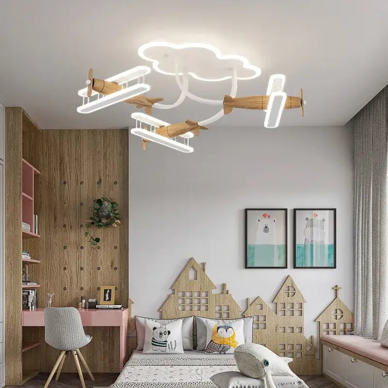 Decorbites cartoon plane chandelier light kids room ceiling lamp
