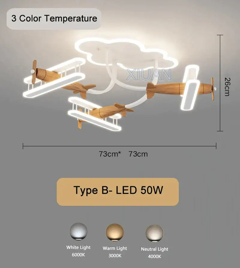 Decorbites cartoon plane chandelier light kids room ceiling lamp