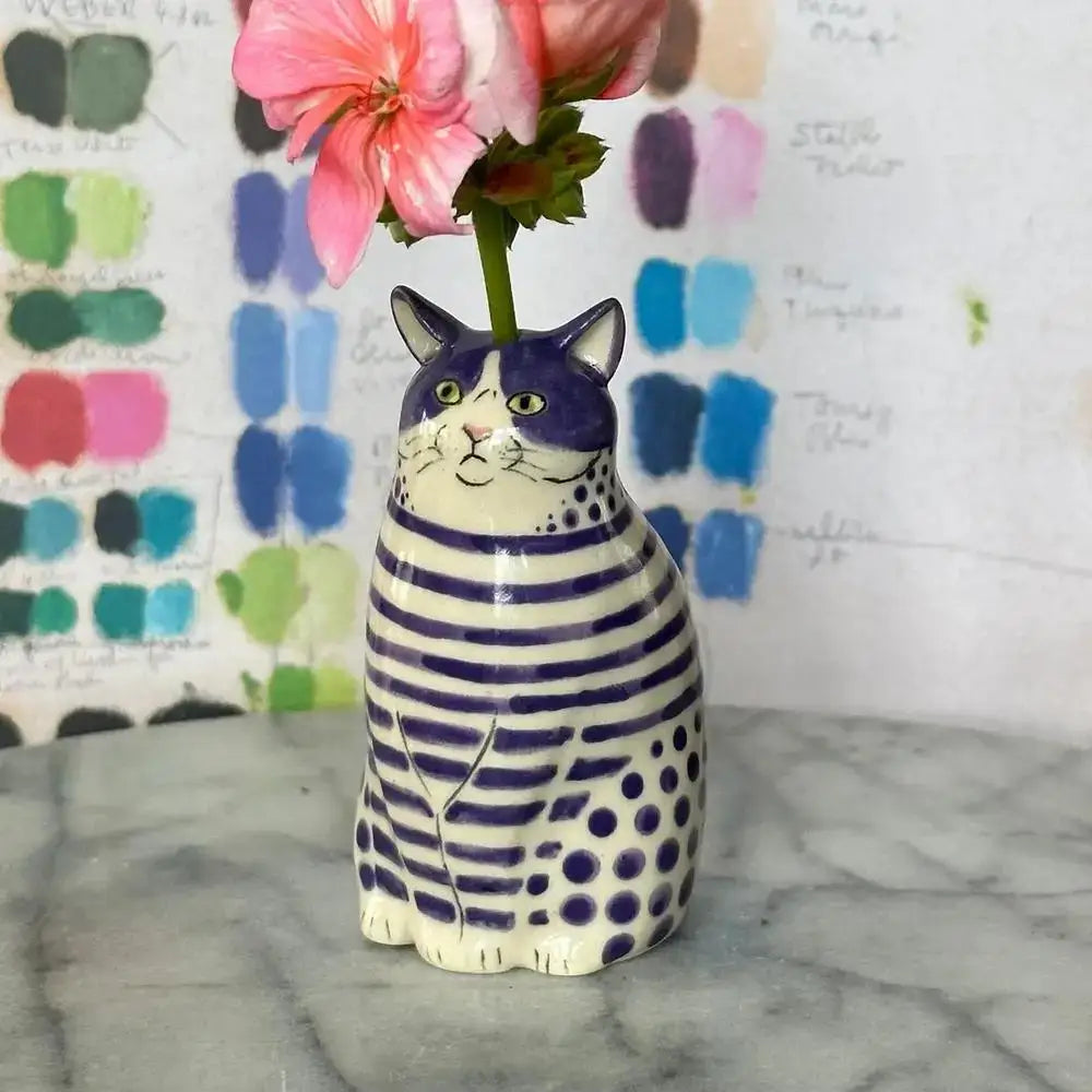 DecorBites™ Cat Polka Dot Resin Flower Bud Vase