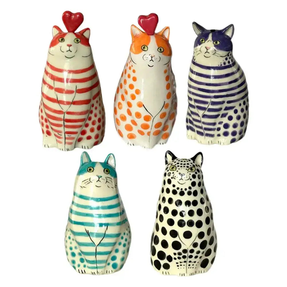 DecorBites™ Cat Polka Dot Resin Flower Bud Vase