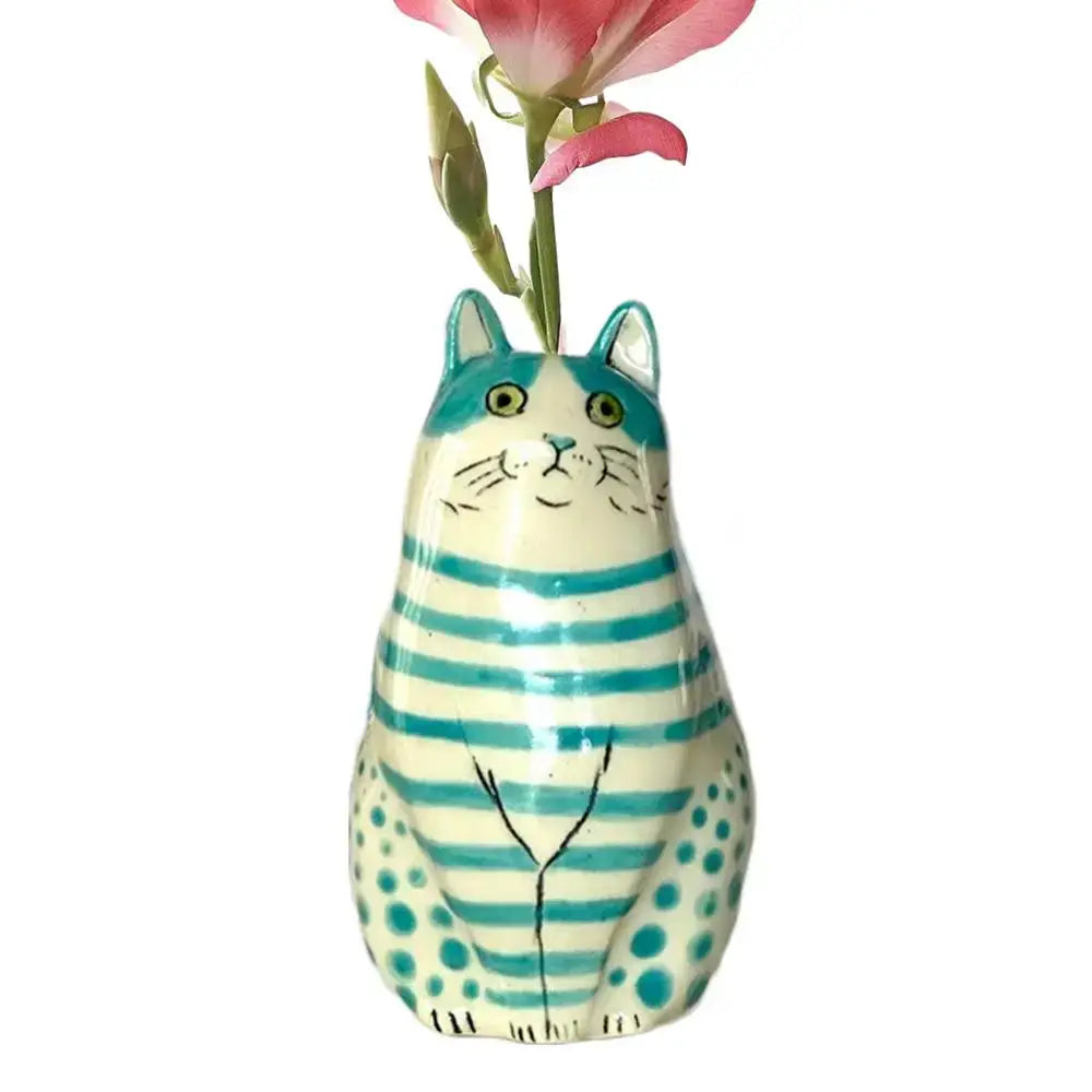 DecorBites™ Cat Polka Dot Resin Flower Bud Vase